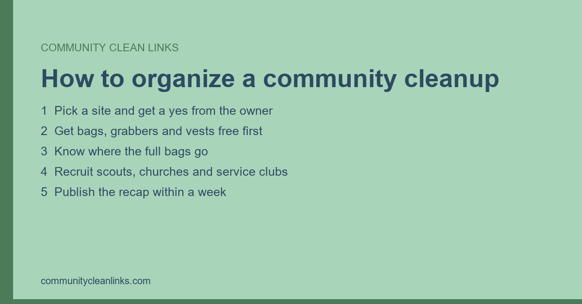 How to organize a community cleanup (and get the supplies free)